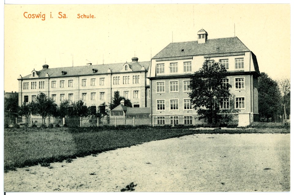 15724-Coswig-1913-Schule-Brück & Sohn Kunstverlag