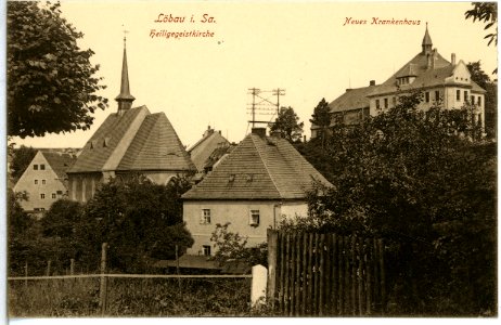 15108-Löbau-1912-Heilige Geistkirche, Neues Krankenhaus-Brück & Sohn Kunstverlag