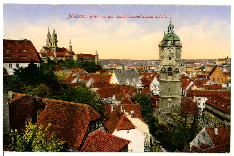 15740-Meißen-1913-Blick von der Landwirtschaftsschule-Brück & Sohn Kunstverlag