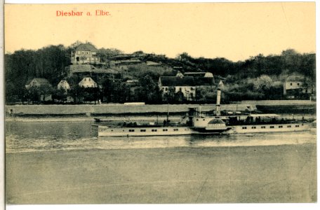14602-Diesbar-1912-Elbansicht mit Dampfer Habsburg-Brück & Sohn Kunstverlag
