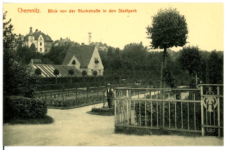 15748-Chemnitz-1913-Blick von der Gluckstraße in den Stadtpark-Brück & Sohn Kunstverlag
