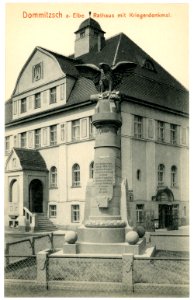 14956-Dommitzsch-1912-Rathaus mit Kriegerdenkmal-Brück & Sohn Kunstverlag