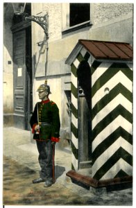 15709-Dresden-1913-1. Königlich Sächsisches Feldartillerie-Regiment Nr. 12 - Posten vor Gewehr-Brück & Sohn Kunstverlag