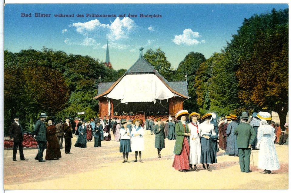 15453-Bad Elster-1913-Frühkonzert auf dem Badeplatz-Brück & Sohn Kunstverlag