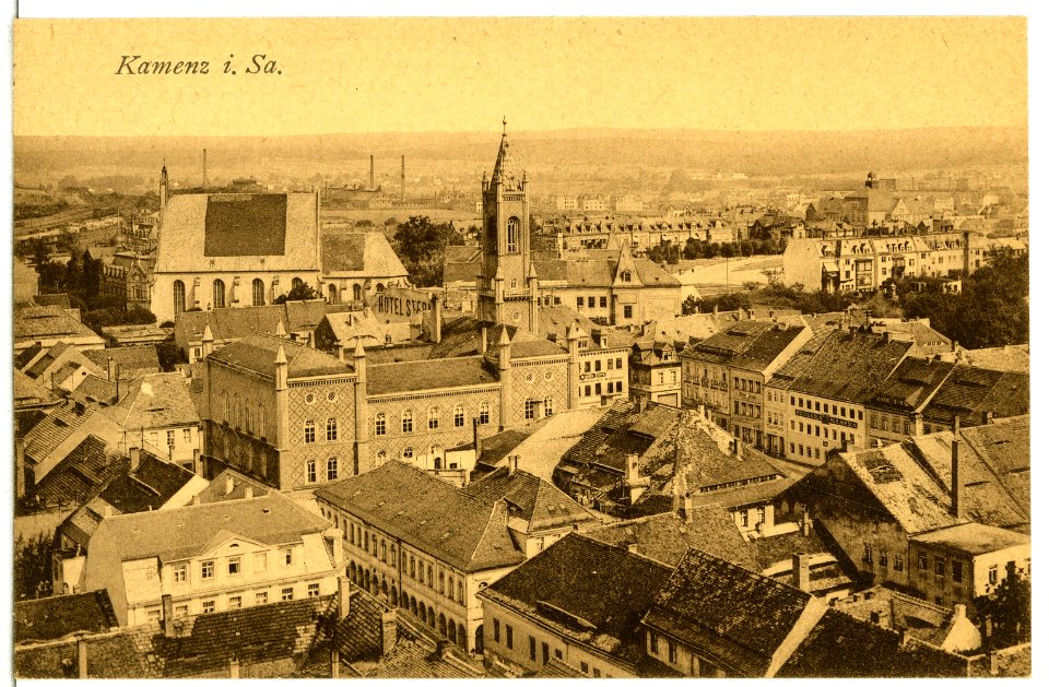 14993-Kamenz-1912-Blick auf Kamenz - Panorama-Brück & Sohn Kunstverlag