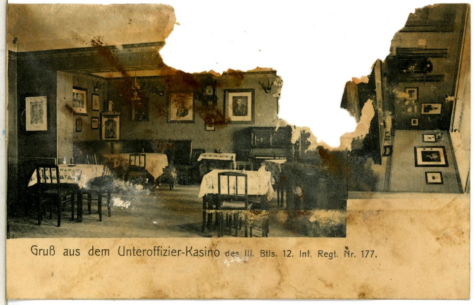 14347-Freiberg-1912-Unteroffizier-Kasino des III. Bataillons des 12. Infanterie-Regiment Nr. 177-Brück & Sohn Kunstverlag