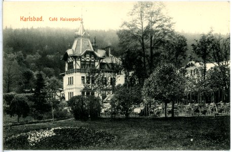 14461-Karlsbad-1912-Cafe Kaiserpark-Brück & Sohn Kunstverlag
