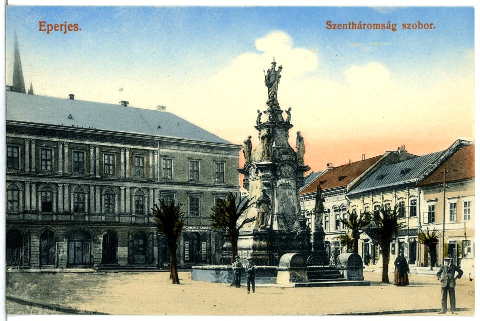 14619-Eperjes-1912-Szentharomsag szobor-Brück & Sohn Kunstverlag