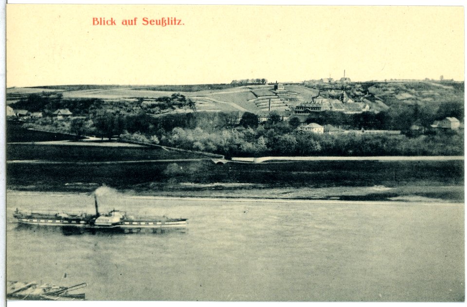 14603-Seußlitz-1912-Elbansicht mit Dampfer Tetschen-Brück & Sohn Kunstverlag
