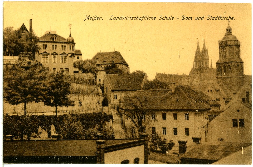 14654-Meißen-1912-Landwirtschaftsschule und Dom-Brück & Sohn Kunstverlag
