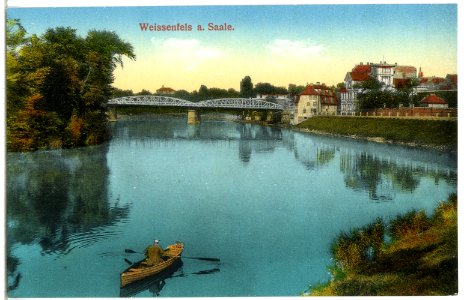 14695-Weißenfels-1912-Saale mit Brücke und Ruderkahn-Brück & Sohn Kunstverlag