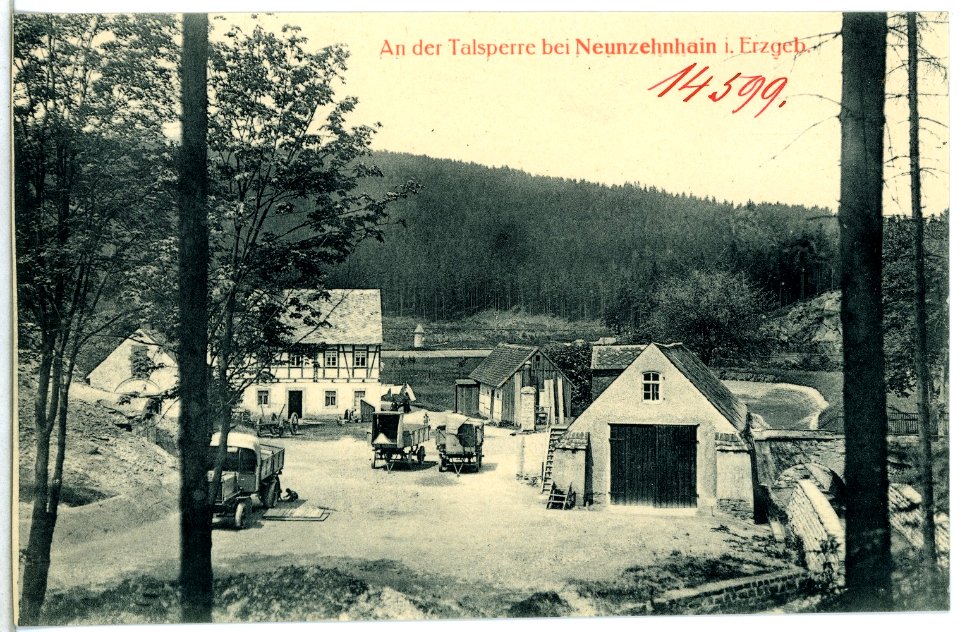 14599-Neunzehnhain-1912-An der Talsperre-Brück & Sohn Kunstverlag
