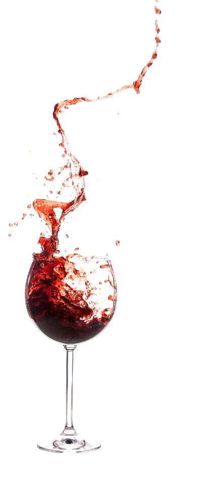 Wine glass spray red wine