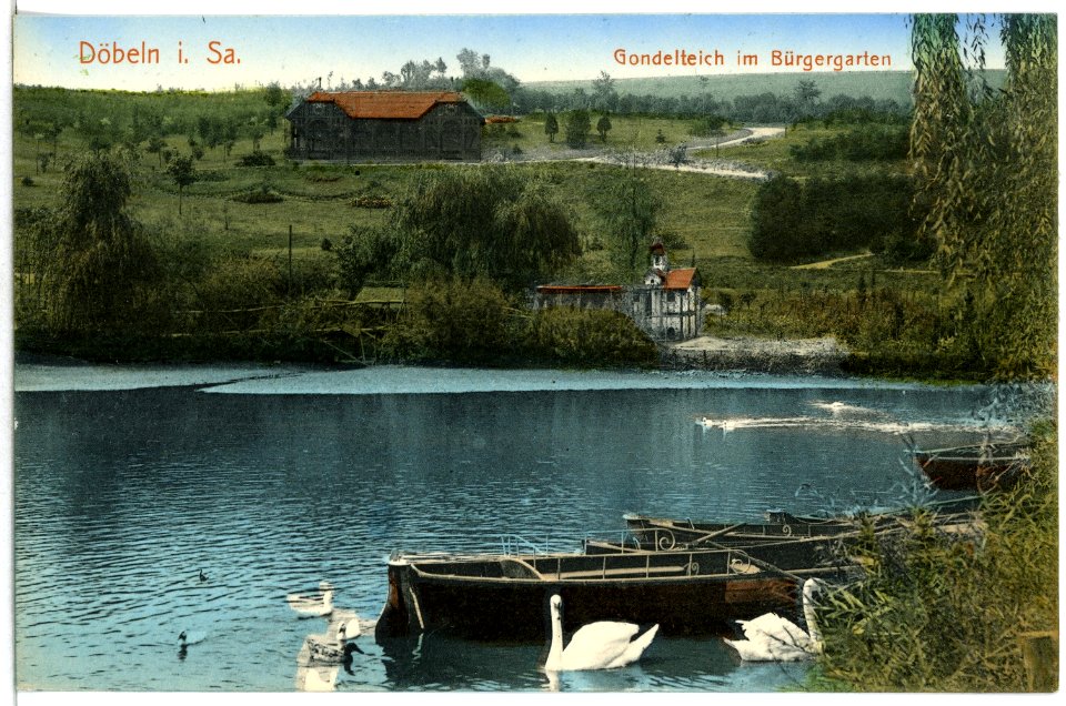 14266-Döbeln-1912-Gondelteich im Bürgergarten-Brück & Sohn Kunstverlag