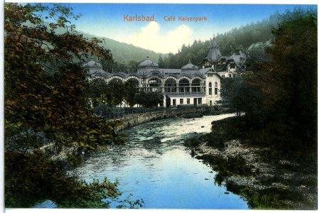 14464-Karlsbad-1912-Cafe Kaiserpark-Brück & Sohn Kunstverlag