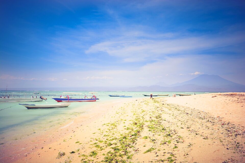 Blue sky ocean