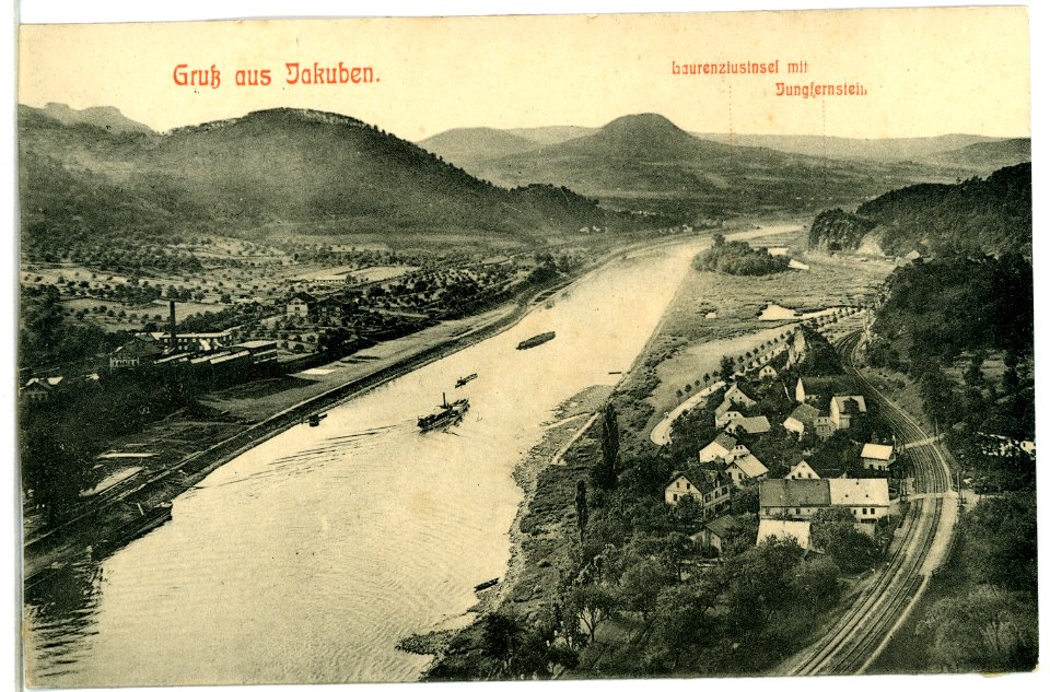 10970-Jakuben-1909-Blick auf Jakuben, Laurenziusinsel-Brück & Sohn Kunstverlag