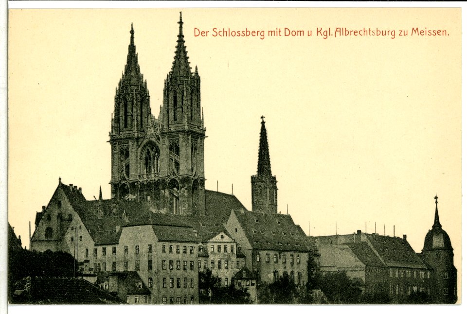 10395-Meißen-1908-Schloßberg mit Dom, Kurien und Bischofsschloß-Brück & Sohn Kunstverlag