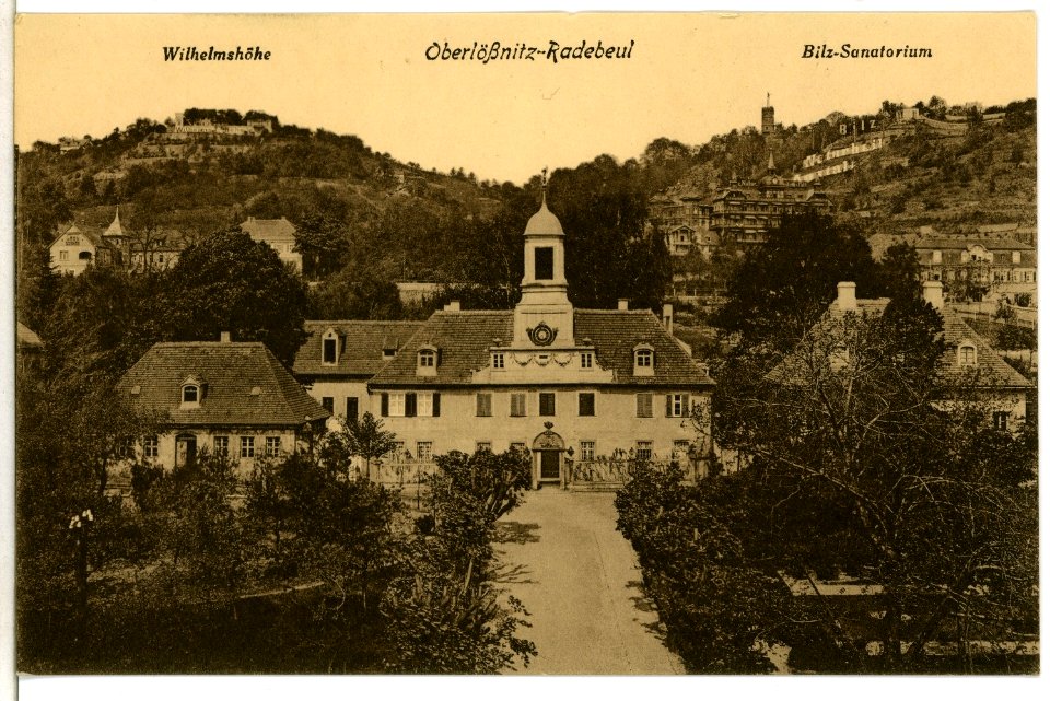 10845-Radebeul-1909-Oberlößnitz, Wilhelmshöhe, Bilz-Sanatorium-Brück & Sohn Kunstverlag