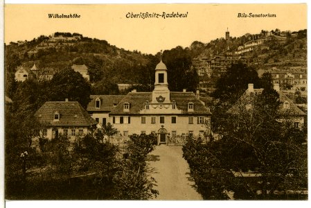 10845-Radebeul-1909-Oberlößnitz, Wilhelmshöhe, Bilz-Sanatorium-Brück & Sohn Kunstverlag