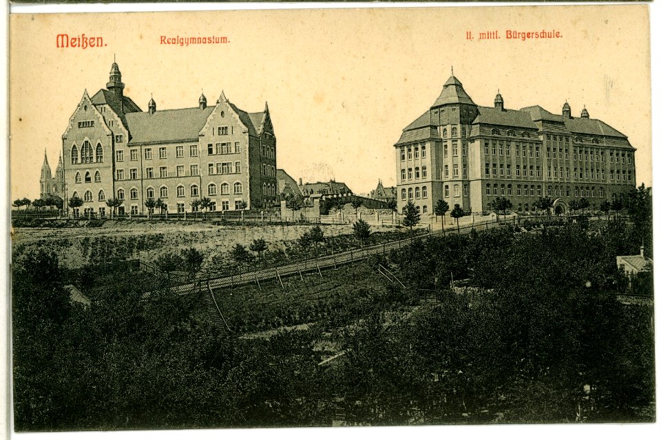 10856-Meißen-1909-Weinbergschule und Realgymnasium-Brück & Sohn Kunstverlag