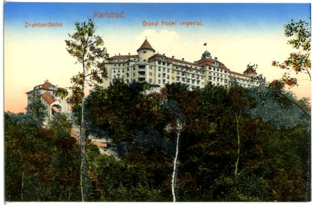 14941-Karlsbad-1912-Grandhotel Imperial, Drahtseilbahn-Brück & Sohn Kunstverlag