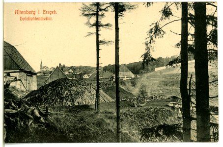 10596-Altenberg-1909-Holzkohlenmeiler-Brück & Sohn Kunstverlag