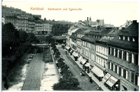 14910-Karlsbad-1912-Gartenzeile und Egerstraße-Brück & Sohn Kunstverlag