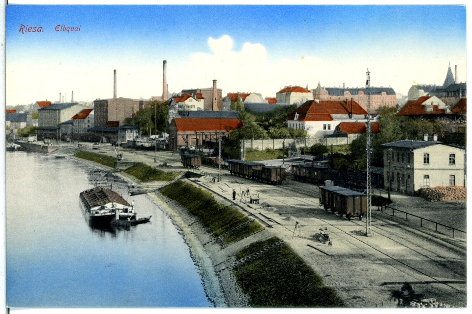 14563-Riesa-1912-Elbquai-Brück & Sohn Kunstverlag