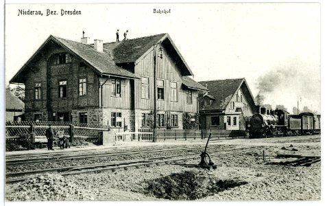 10349-Niederau-1908-Bahnhof mit Güterzug-Brück & Sohn Kunstverlag