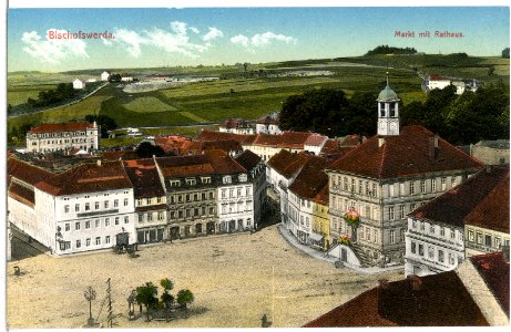 14854-Bischofswerda-1912-Markt mit Rathaus-Brück & Sohn Kunstverlag