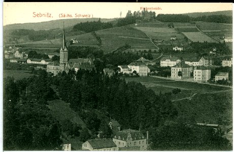10383-Sebnitz-1908-Blick auf Sebnitz mit Finkenbaude-Brück & Sohn Kunstverlag