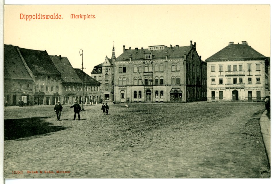 10586-Dippoldiswalde-1909-Marktplatz-Brück & Sohn Kunstverlag