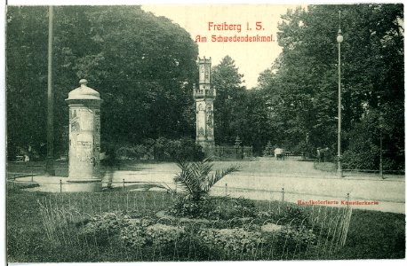 10432-Freiberg-1908-Am Schwedendenkmal-Brück & Sohn Kunstverlag
