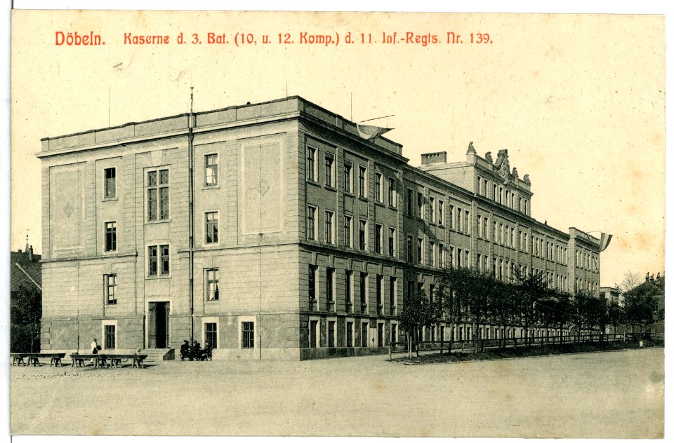 10861-Döbeln-1909-Kaserne des 3. Bataillon des 11. Infanterie-Regiments Nr. 139-Brück & Sohn Kunstverlag
