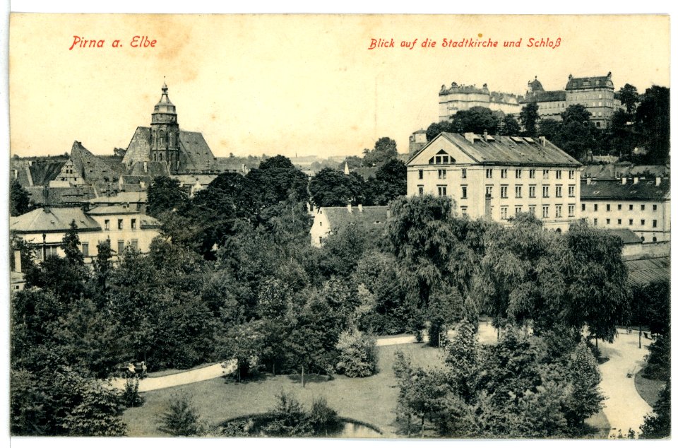 10361-Pirna-1908-Stadtkirche und Schloß-Brück & Sohn Kunstverlag