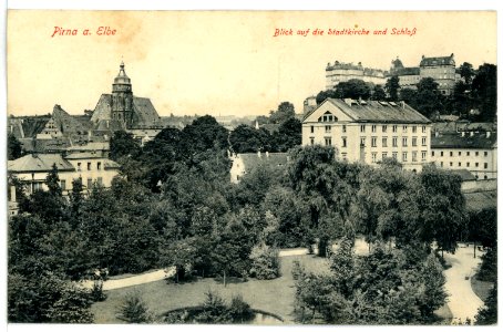 10361-Pirna-1908-Stadtkirche und Schloß-Brück & Sohn Kunstverlag