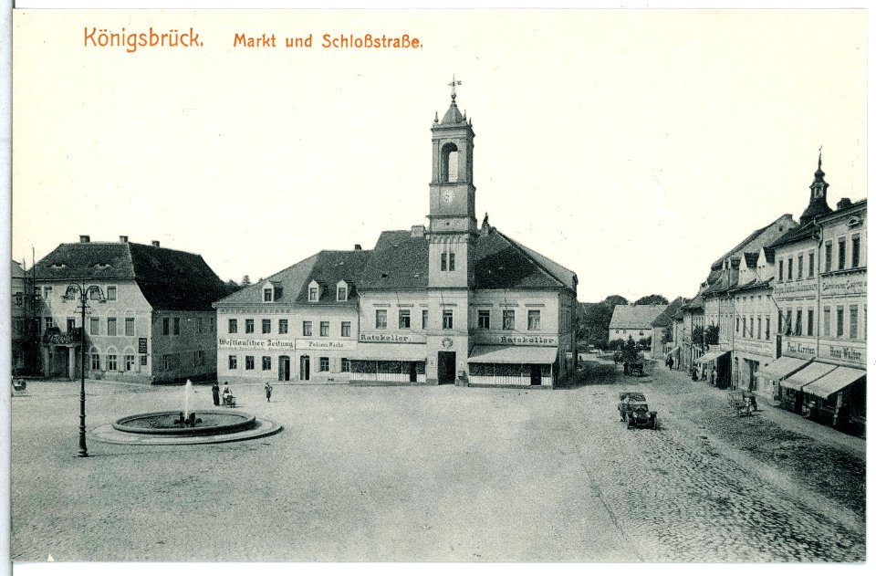 14924-Königsbrück-1912-Markt und Schloßstraße-Brück & Sohn Kunstverlag