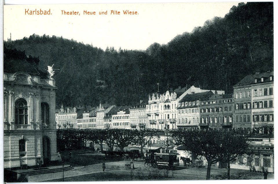 14909-Karlsbad-1912-Theater, Neue und Alte Wiese-Brück & Sohn Kunstverlag