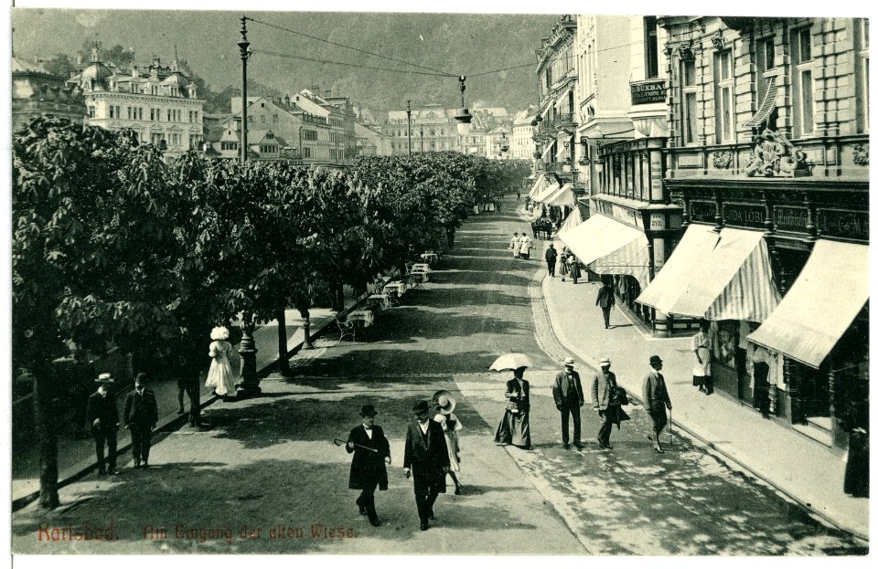 10626-Karlsbad-1909-Am Eigang der Alten Wiese-Brück & Sohn Kunstverlag
