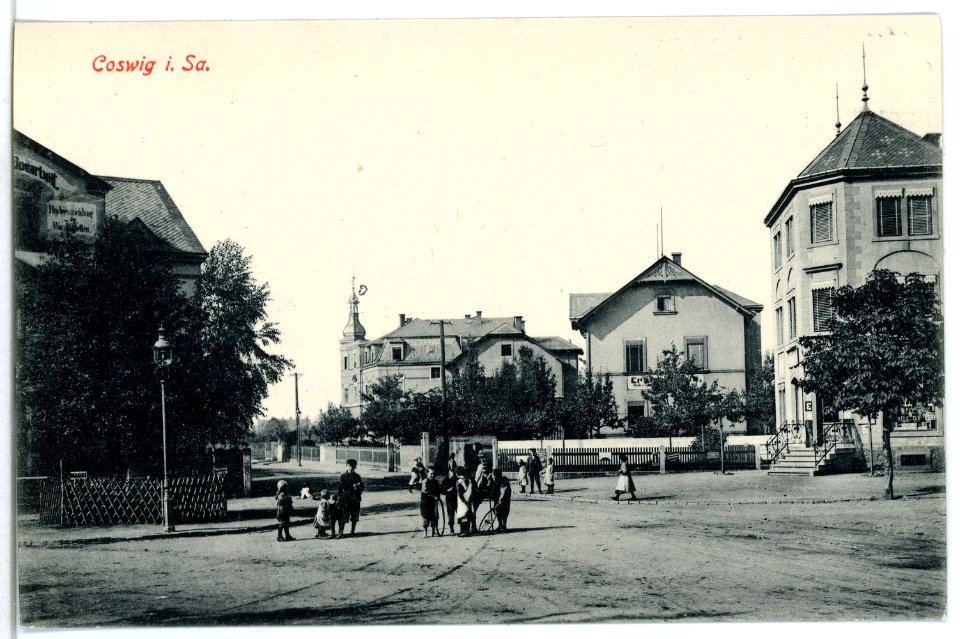 10612-Coswig-1909-Straßeneinsicht-Brück & Sohn Kunstverlag