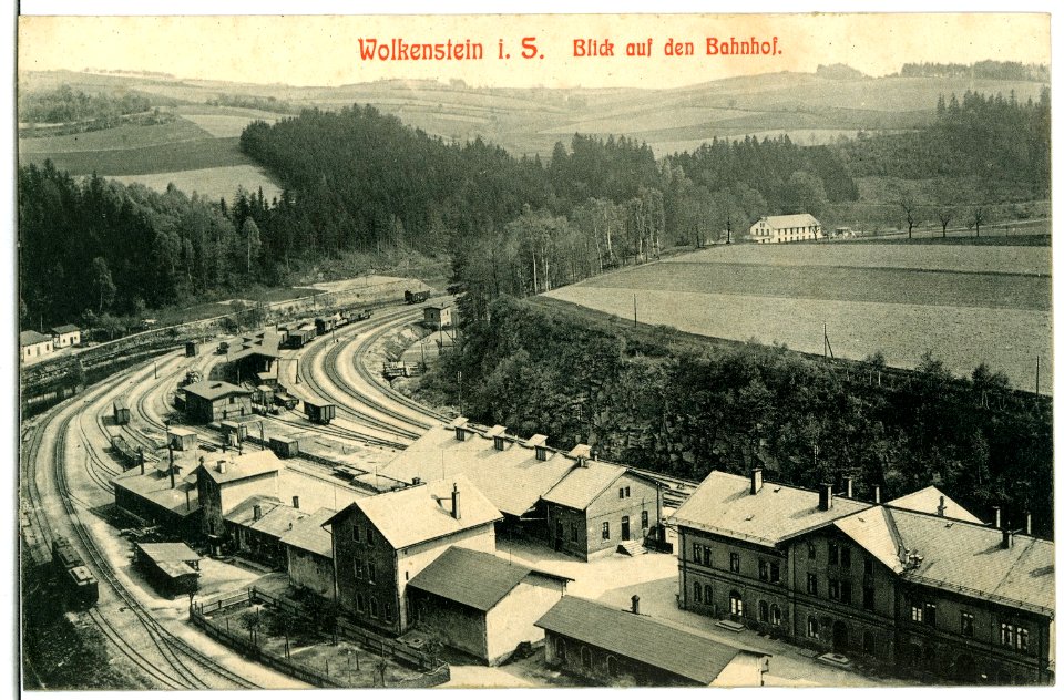 10910-Wolkenstein-1909-Blick auf den Bahnhof-Brück & Sohn Kunstverlag