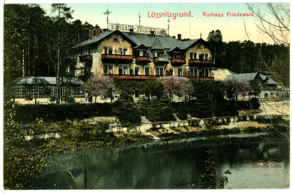 10929-Friedewald-1909-Kurhaus Friedewald - Lößnitzgrund-Brück & Sohn Kunstverlag
