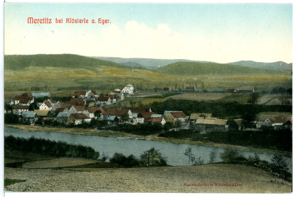 10790-Meretitz-1909-Blick auf den Ort-Brück & Sohn Kunstverlag