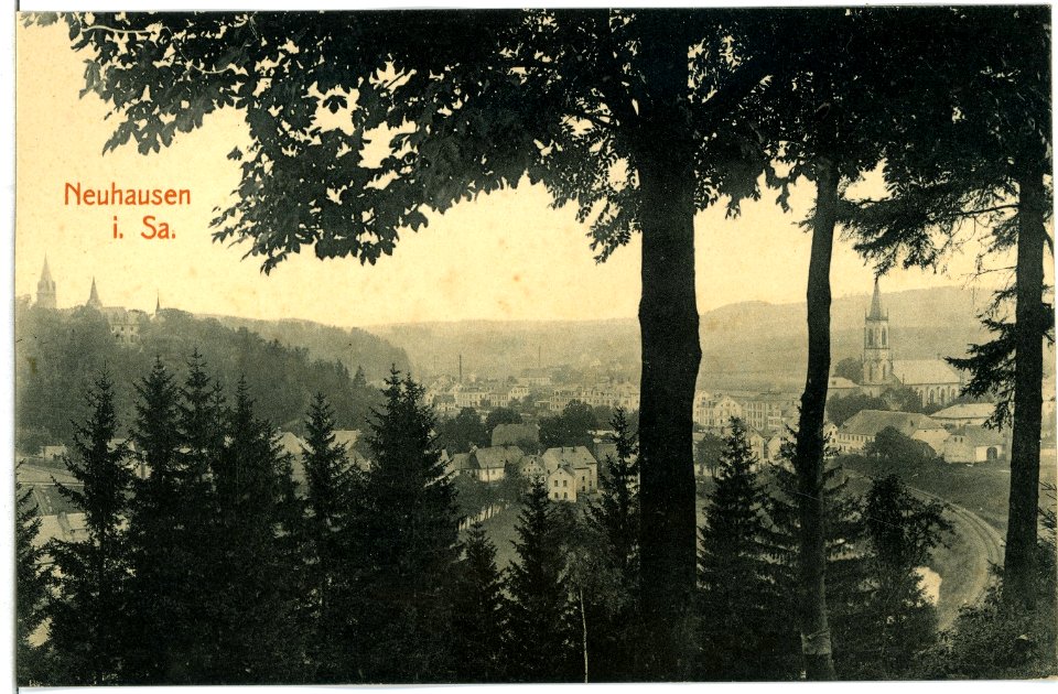 10676-Neuhausen-1909-Blick auf Neuhausen-Brück & Sohn Kunstverlag