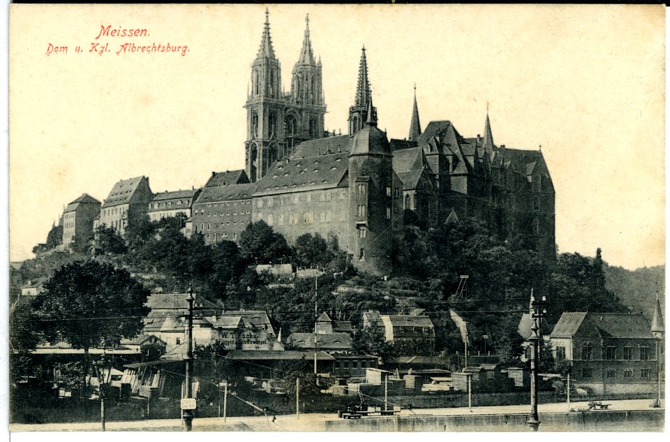 10457-Meißen-1908-Dom und Albrechtsburg von der Brücke aus-Brück & Sohn Kunstverlag