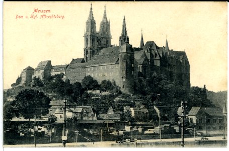 10457-Meißen-1908-Dom und Albrechtsburg von der Brücke aus-Brück & Sohn Kunstverlag