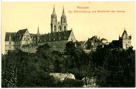 10390-Meißen-1908-Albrechtsburg und Westtürme des Doms, Kornhaus-Brück & Sohn Kunstverlag