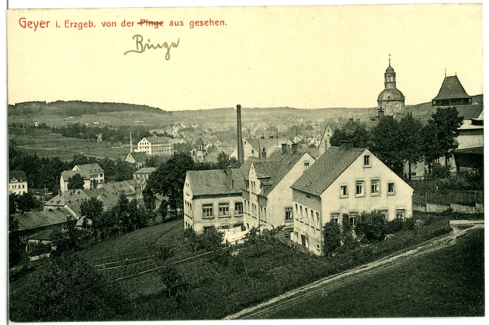 11116-Geyer-1910-Blick auf Geyer von der Binge-Brück & Sohn Kunstverlag