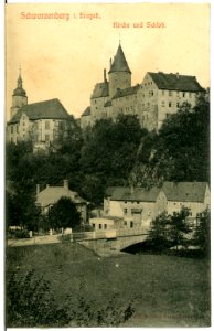 10655-Schwarzenberg-1909-Kirche und Schloß-Brück & Sohn Kunstverlag